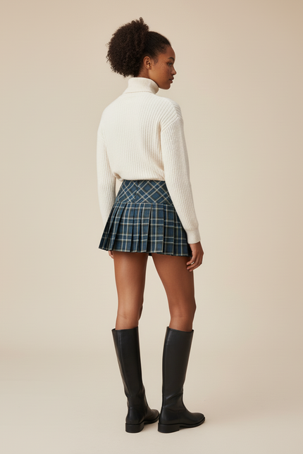 Jupe Plissée mini écossaise vintage