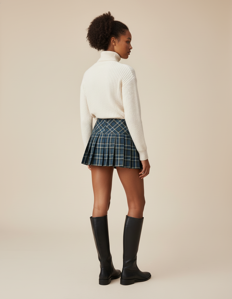 Jupe Plissée mini écossaise vintage