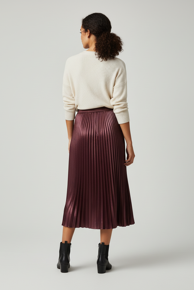jupe satin plissée