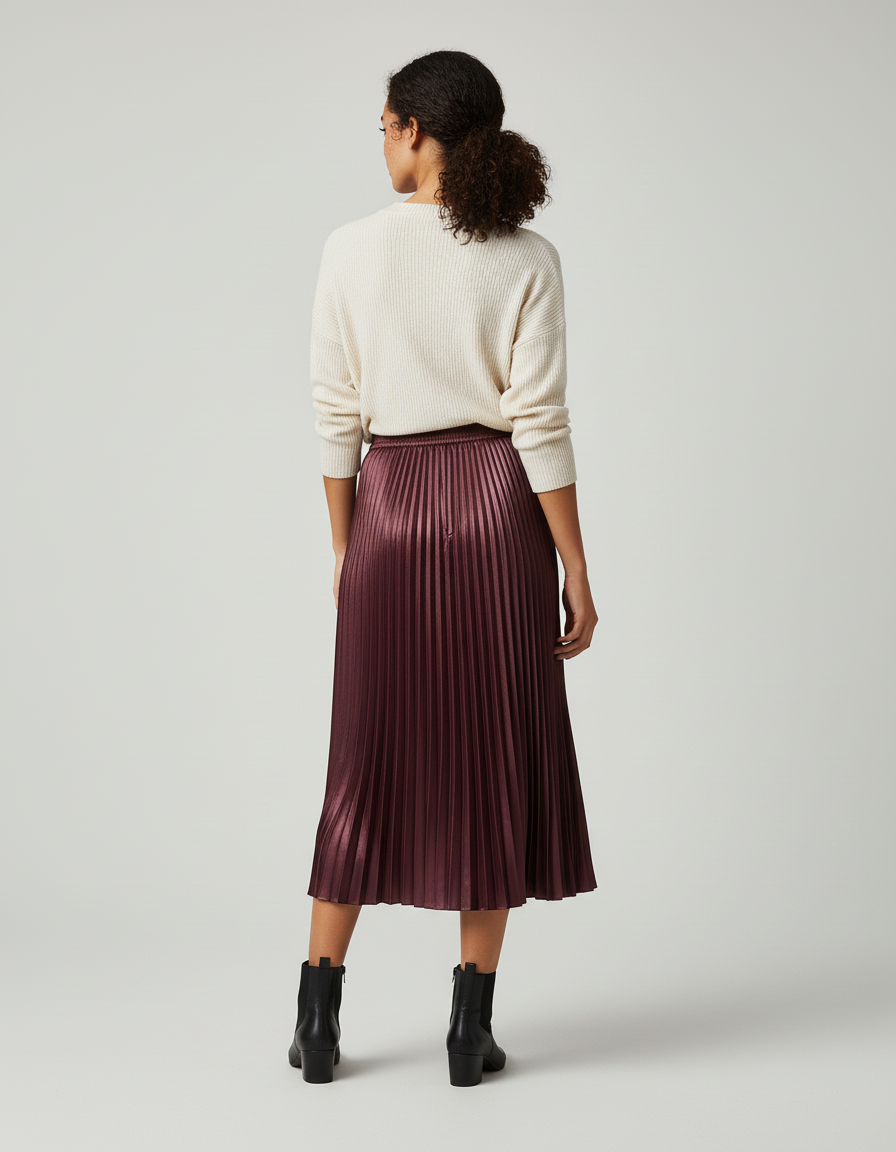 jupe satin plissée