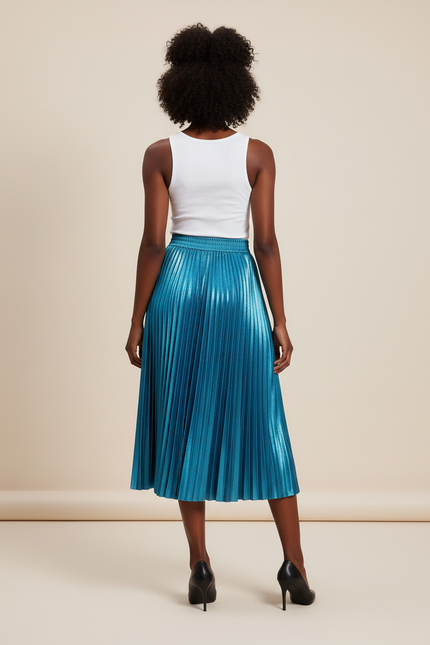 jupe plissée turquoise
