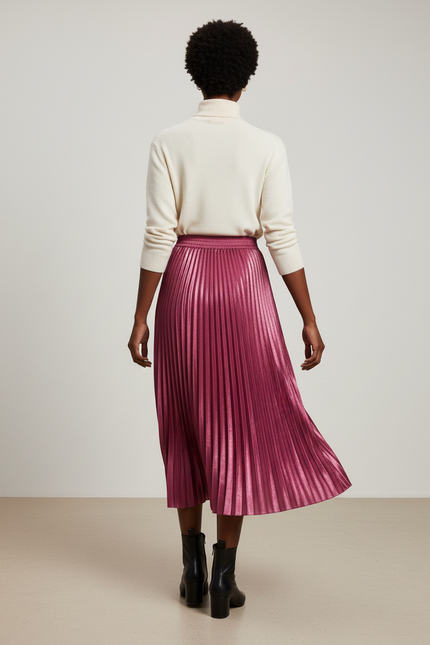 jupe plissée metallic