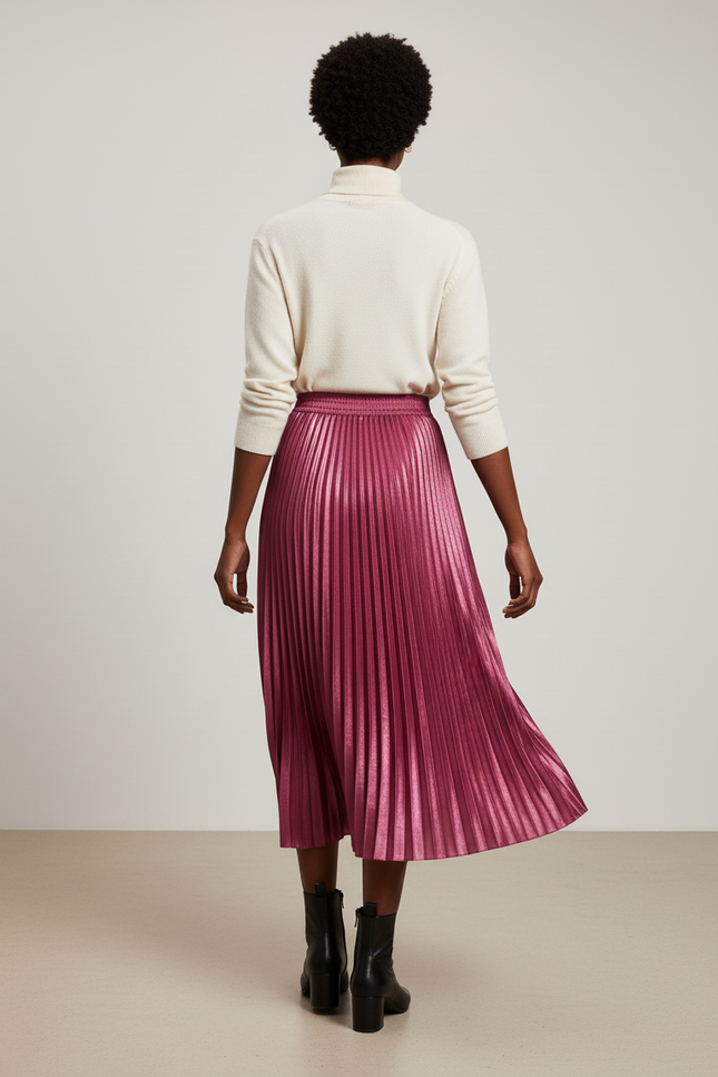 jupe plissée metallic