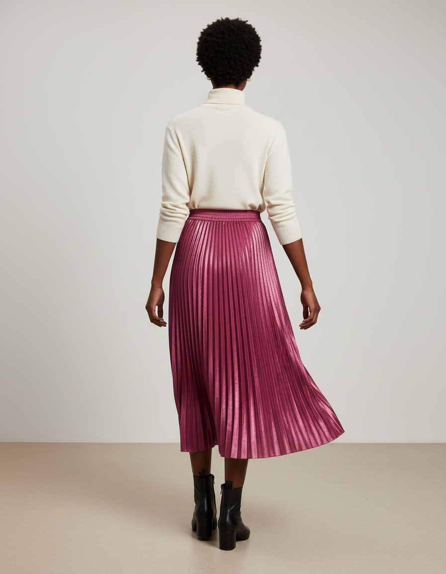 jupe plissée metallic