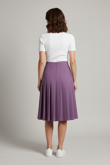 Jupe Plissée violette midi élégante