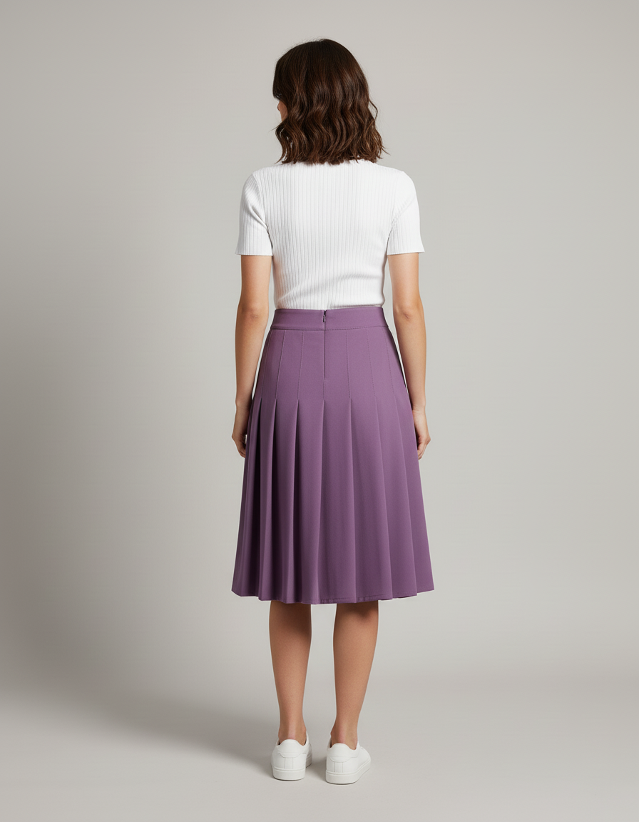 Jupe Plissée violette midi élégante
