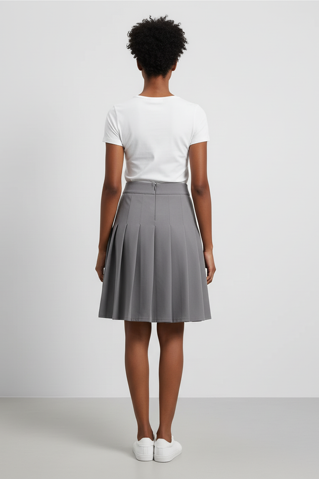 jupe plissée grise écolière
