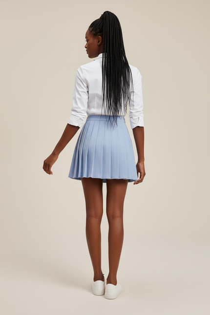 Jupe Plissée bleu clair mini estivale
