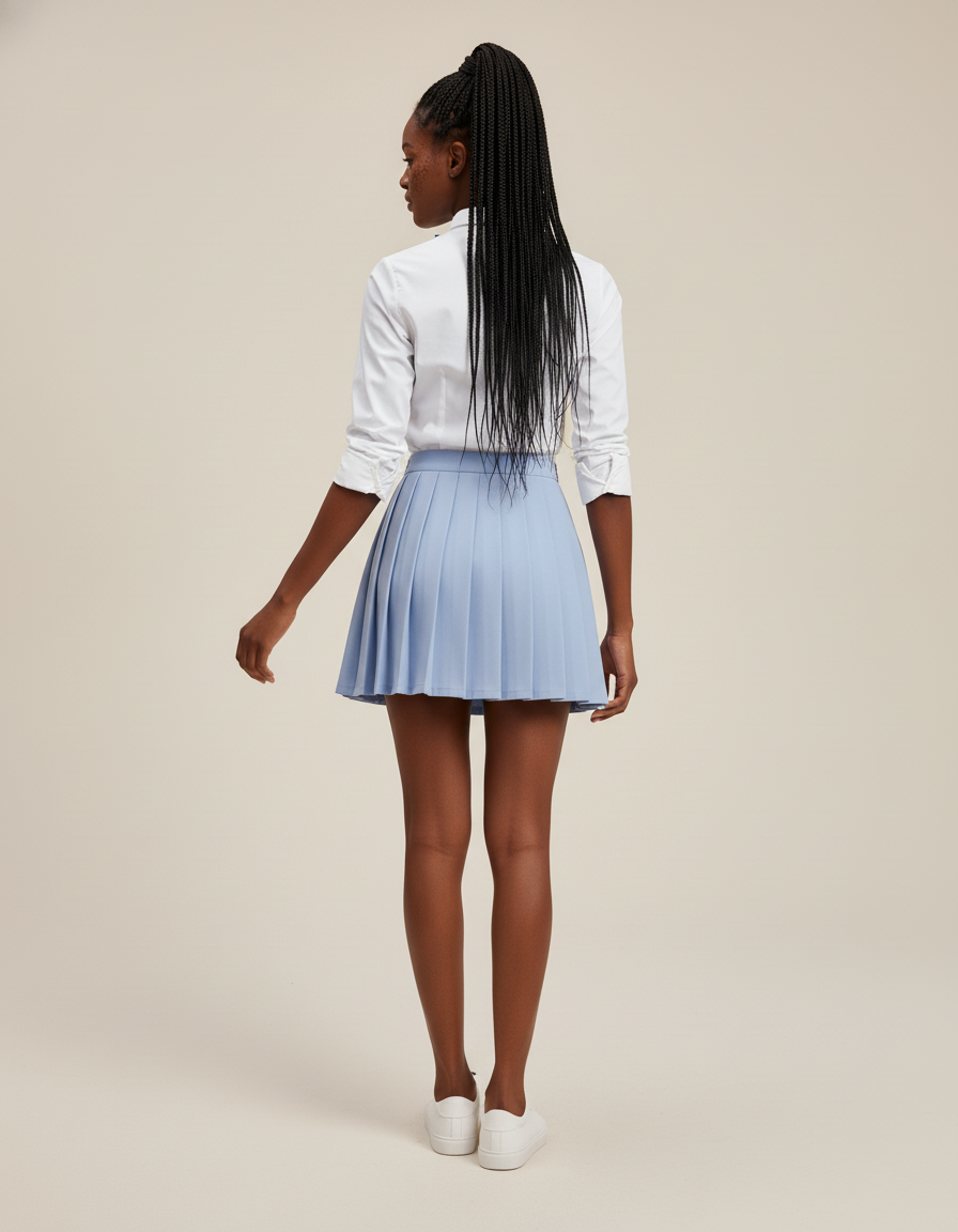 Jupe Plissée bleu clair mini estivale