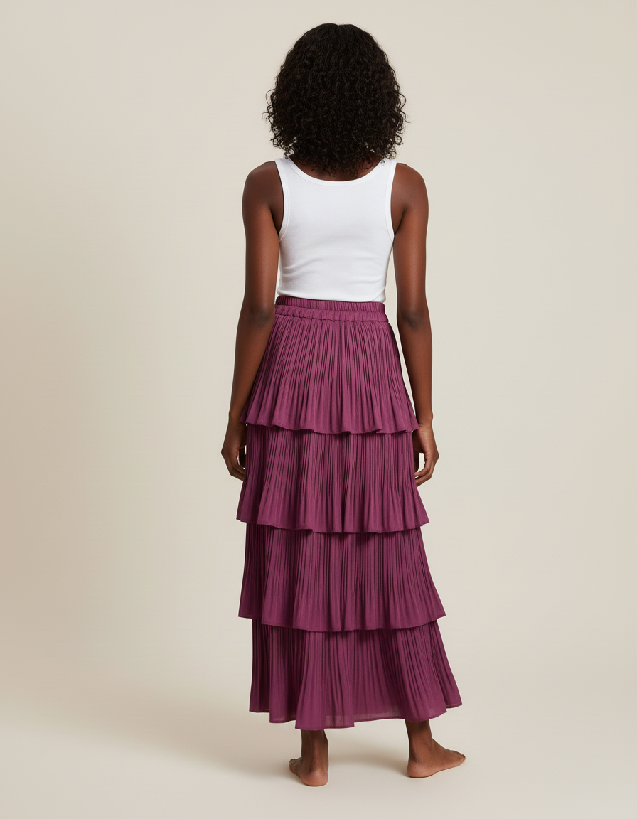 jupe plissée fuchsia