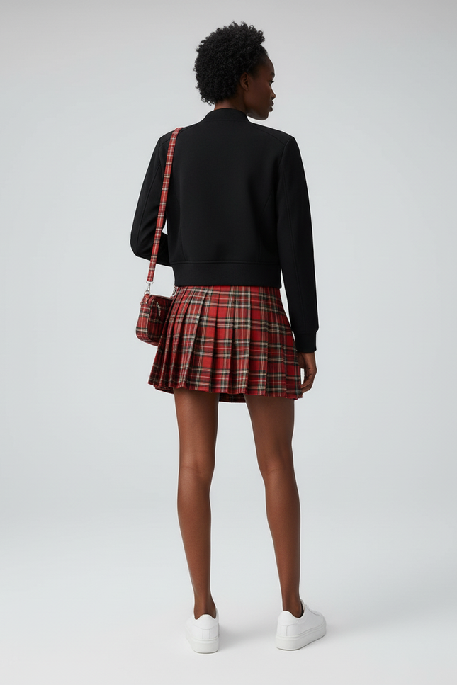 jupe plissée a carreaux