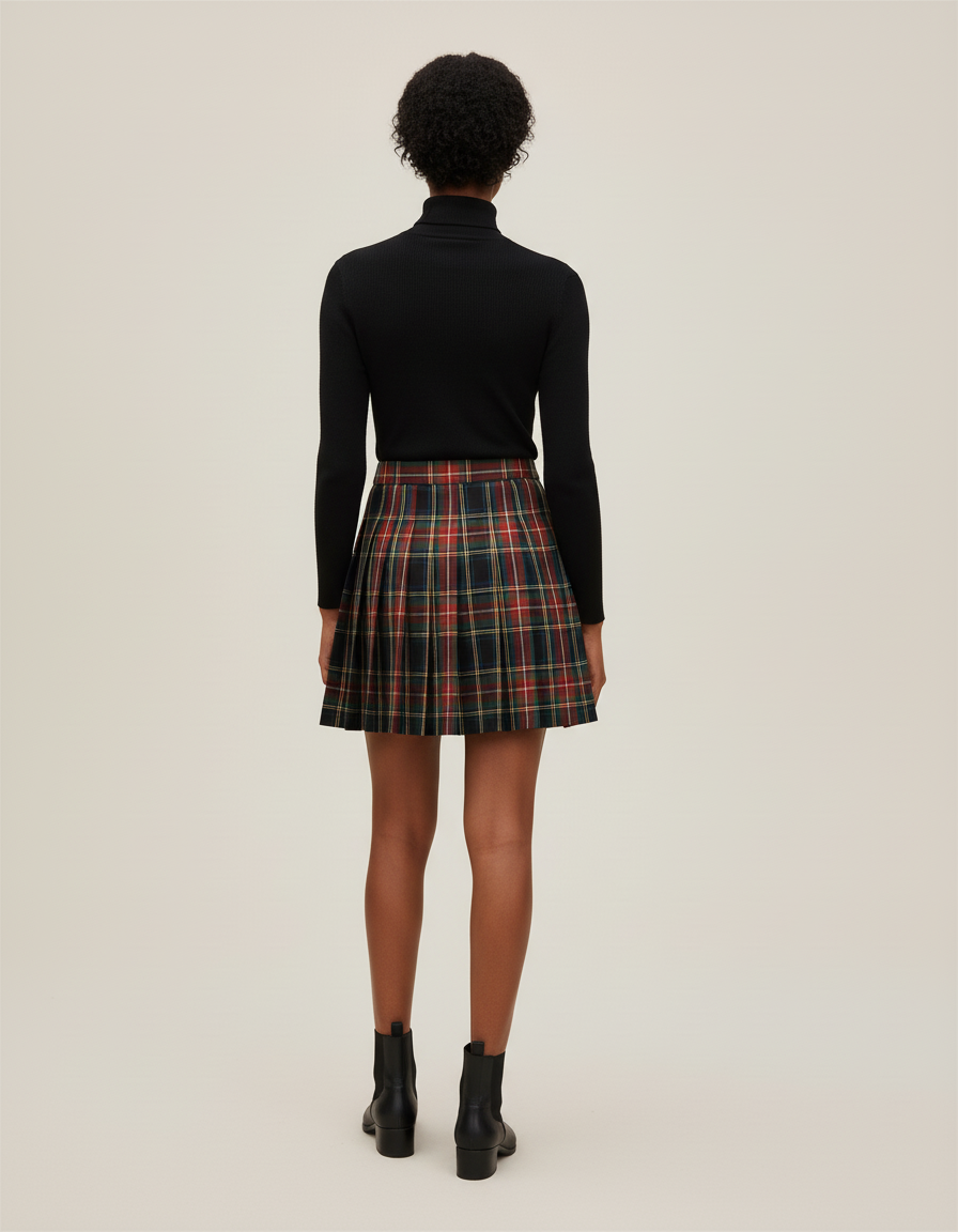 Jupe Plissée mini écossaise chic raffinée