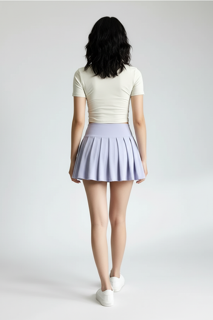 Jupe Plissée Lavande Taille Haute Fluide
