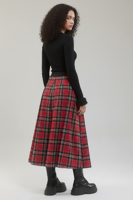 Jupe Plissée écossaise rétro chic
