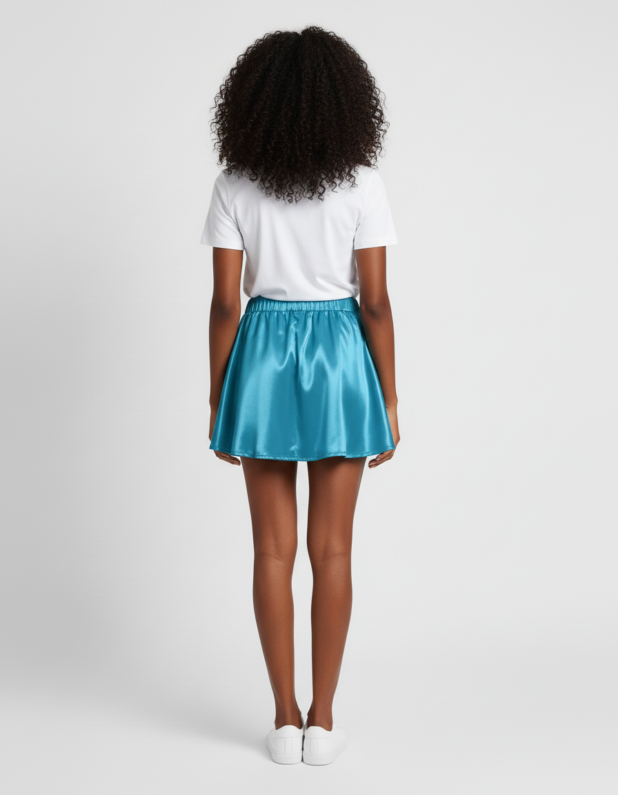 Jupe Plissée Turquoise Brillante Chic