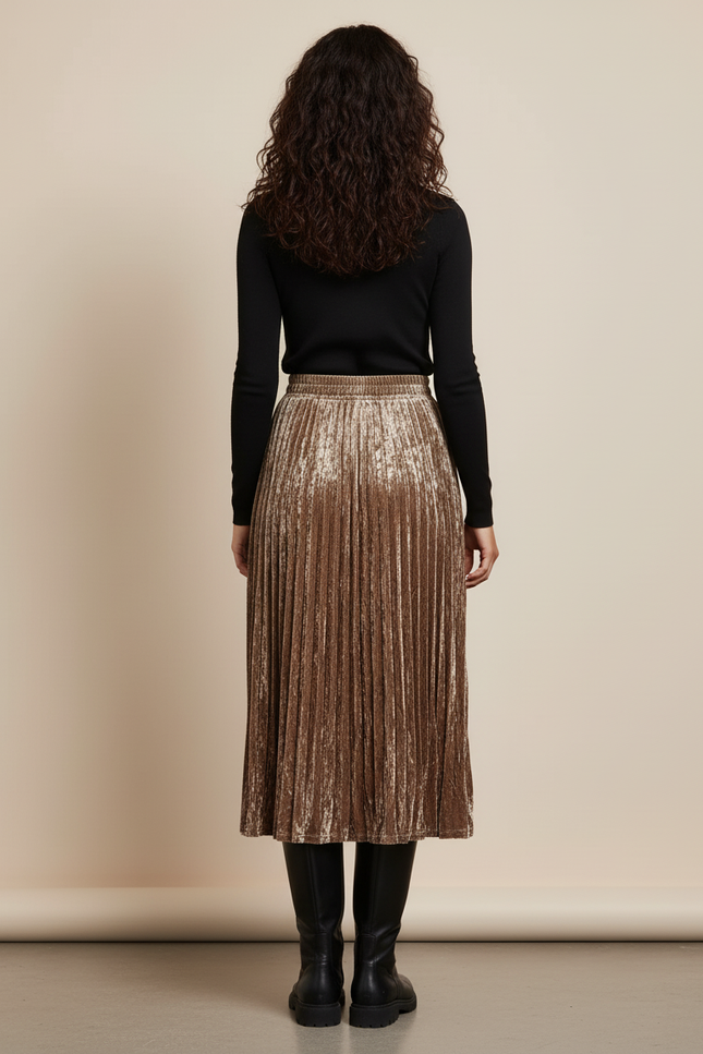 jupe plissée cuivre