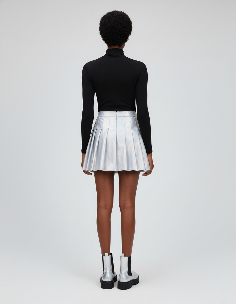 Jupe Plissée Irisée Mini Sexy