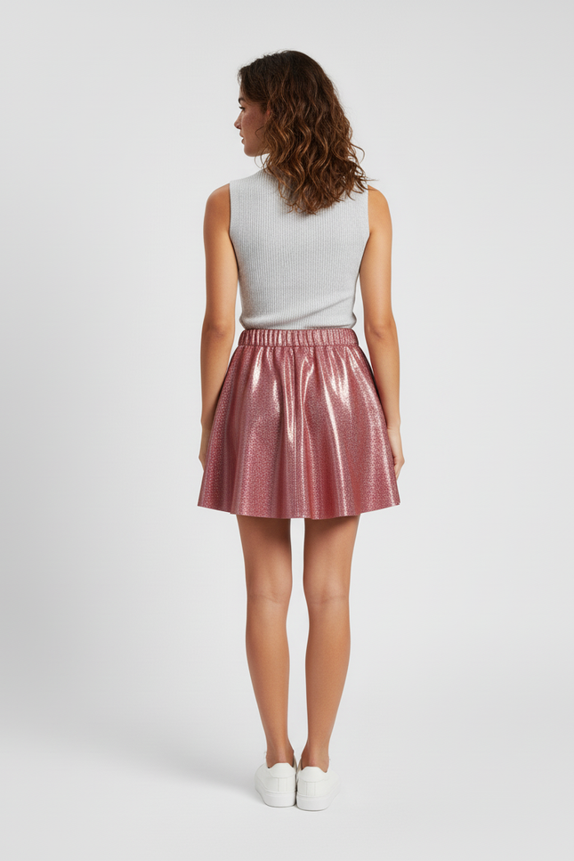 Jupe Plissée Rose Scintillante Chic