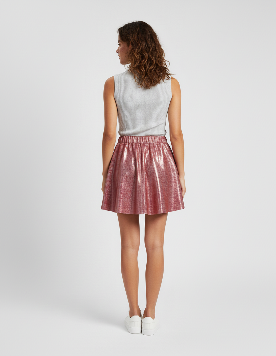 Jupe Plissée Rose Scintillante Chic