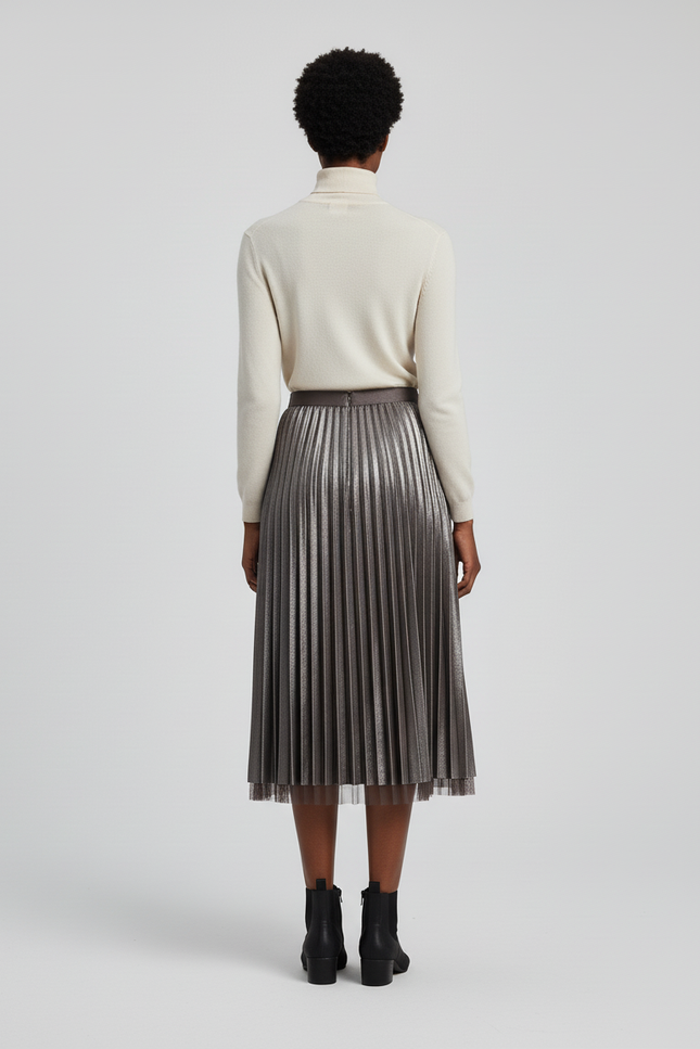 jupe plissée taille élastique