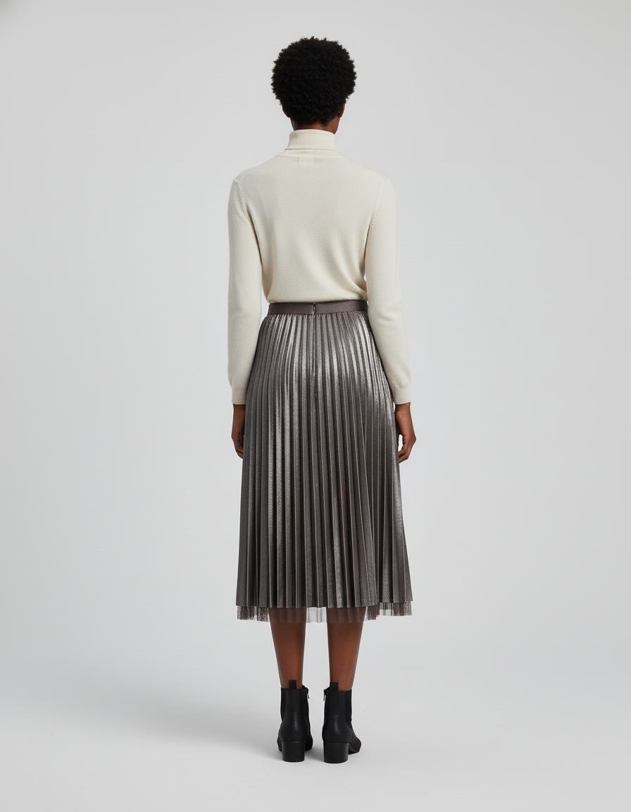 jupe plissée taille élastique