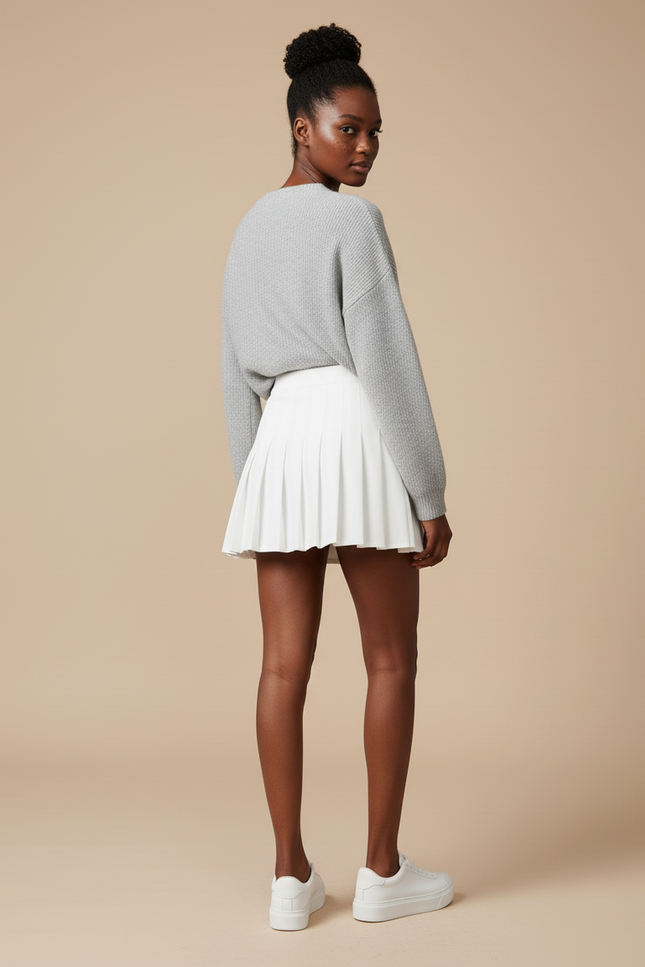 Jupe Plissée Blanche Mini Chic raffinée lumineuse