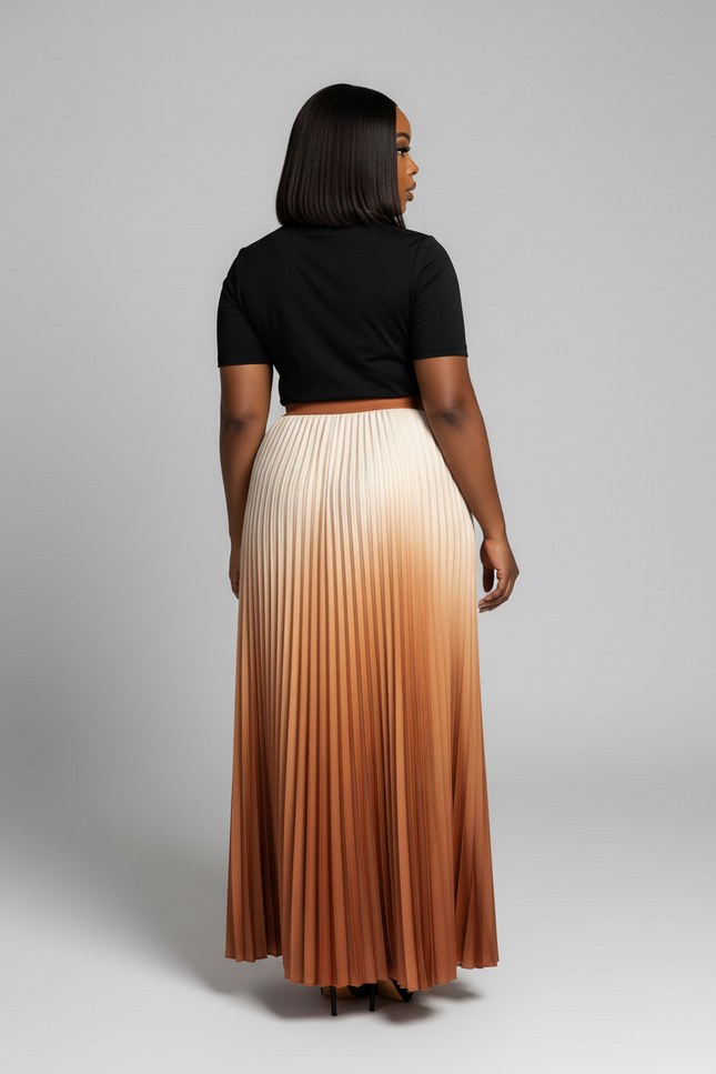 jupe plissée longue femme