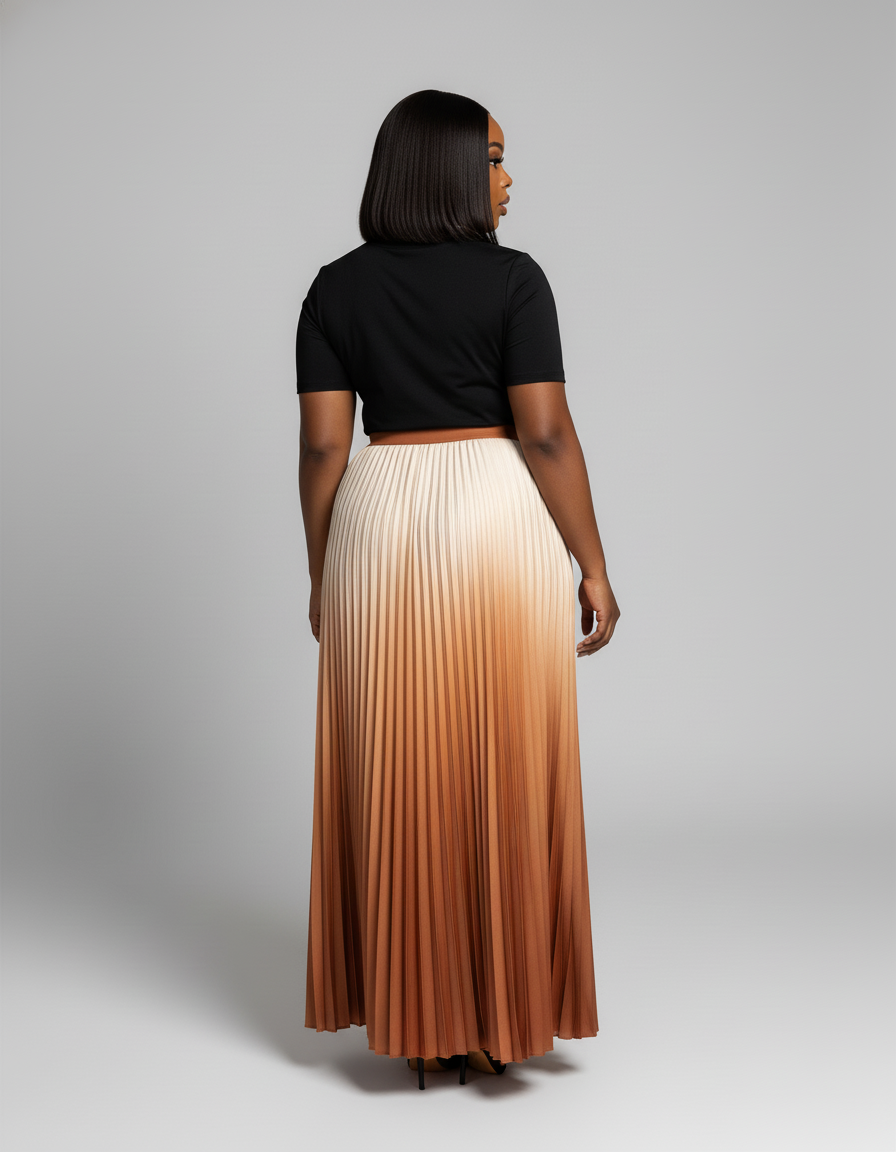 jupe plissée longue femme