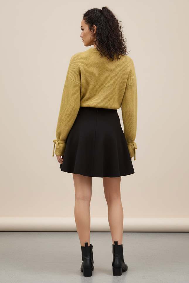 Jupe Plissée noire maille chic