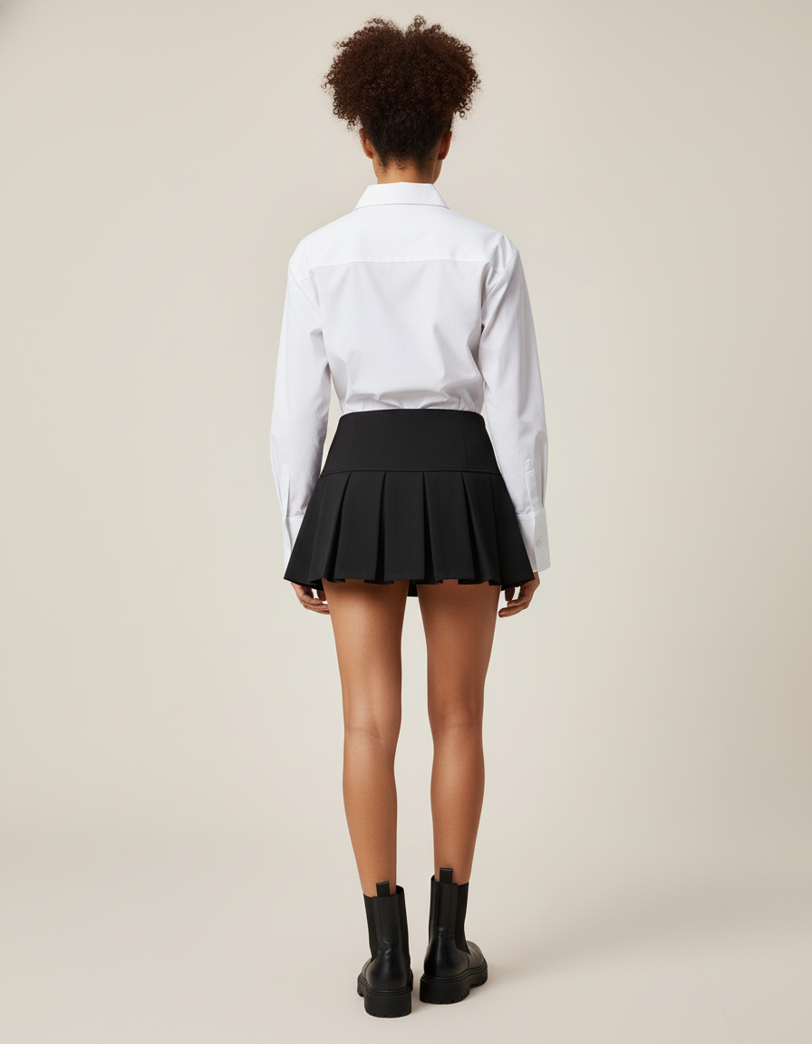 jupe plissée boutonnée