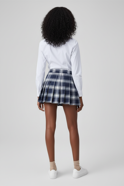 Jupe Plissée Mini Carreaux Chic tendance