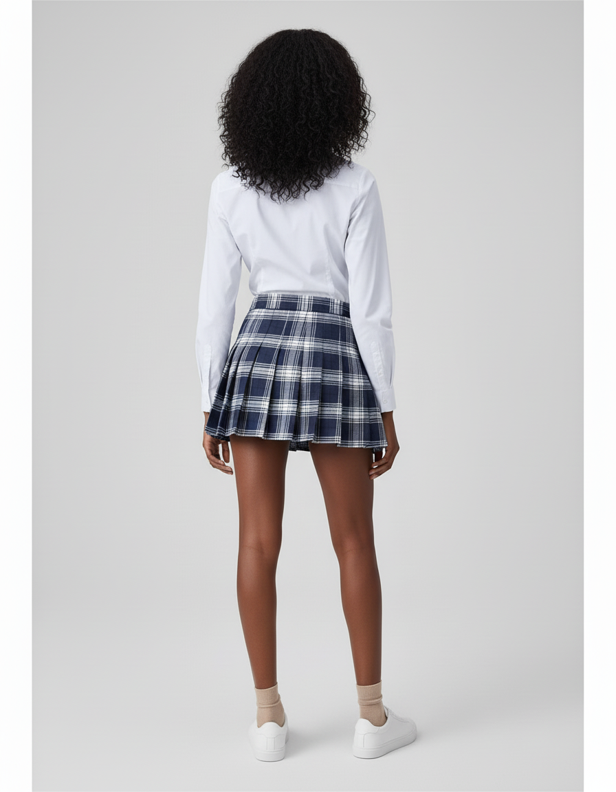 Jupe Plissée Mini Carreaux Chic tendance