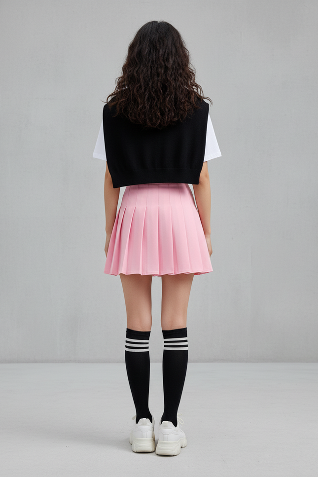 Jupe Plissée rose mini Preppy