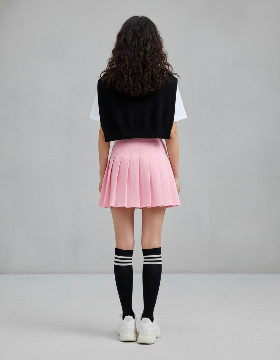 Jupe Plissée rose mini Preppy