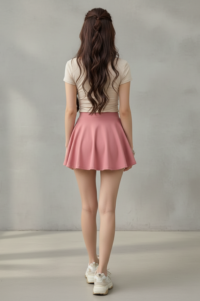Jupe Plissée Rose Mini Fluide