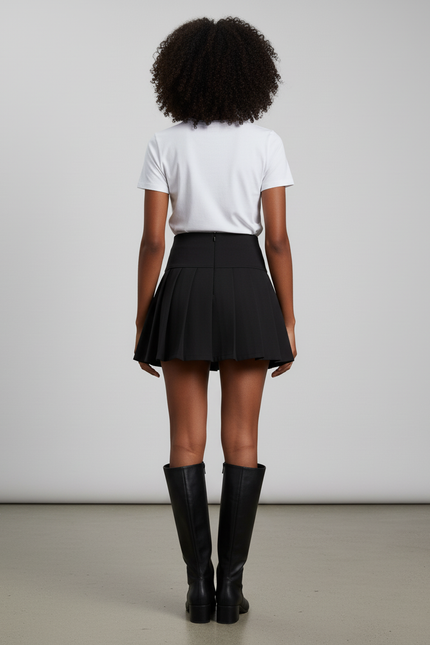 Jupe Plissée noire mini Y2k