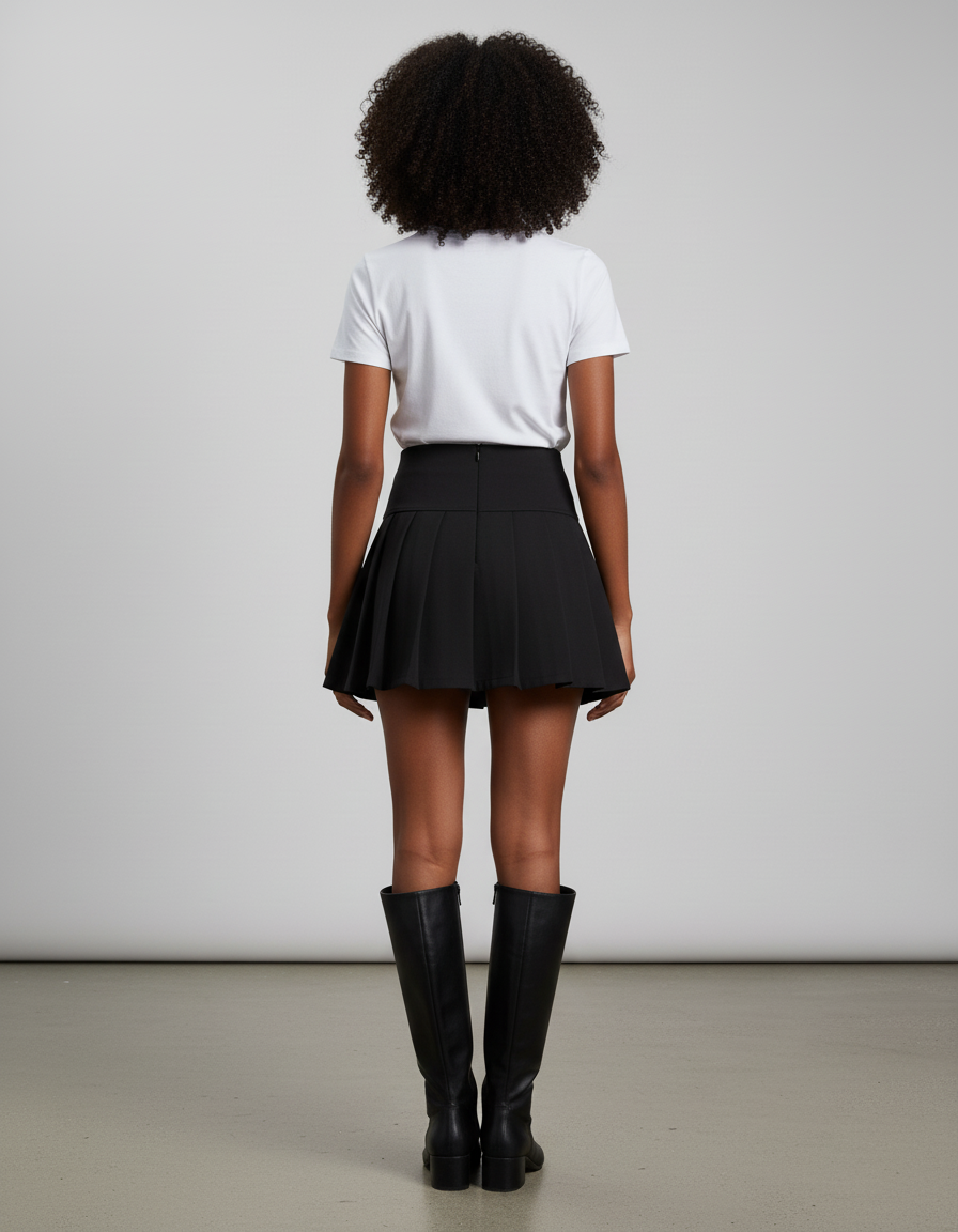 Jupe Plissée noire mini Y2k