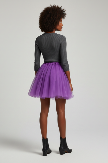 Jupe Plissée violette bouffante chic