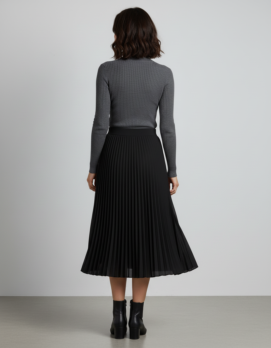 jupe plissée noire grande taille