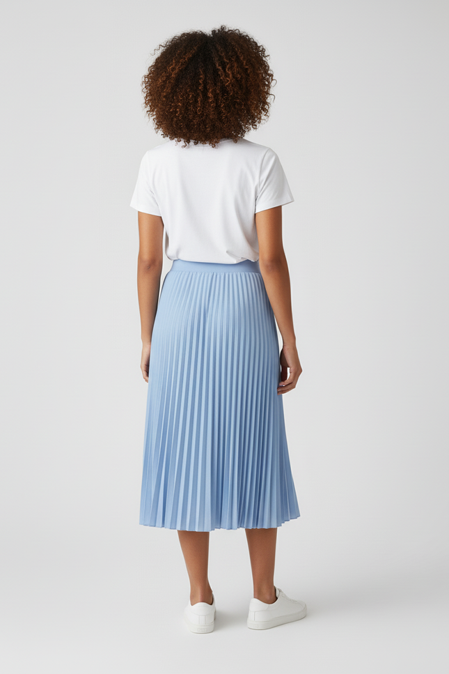 jupe bleu plissée