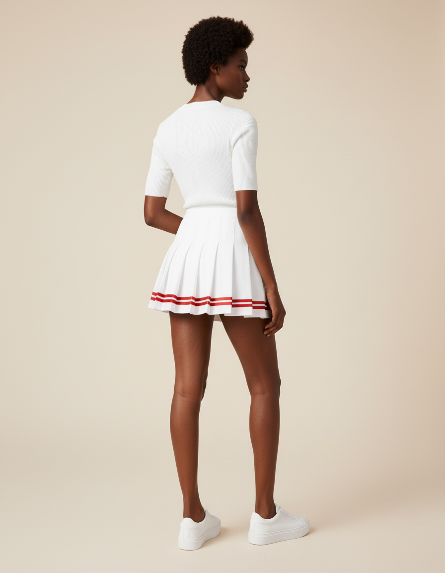 Jupe Plissée blanche mini décontractée