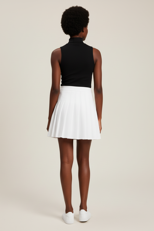 Jupe Plissée Blanche Mini Décontractée raffinée