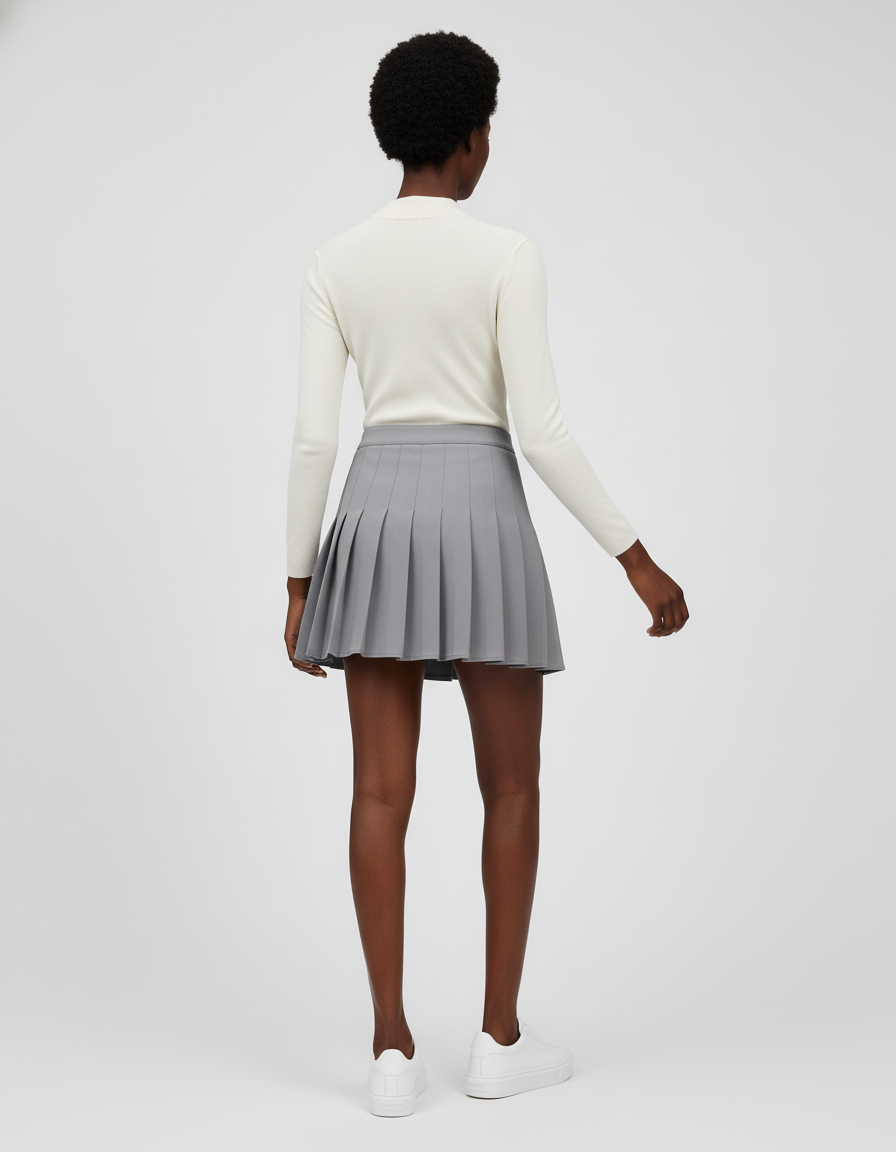 Jupe Plissée grise mini chic moderne