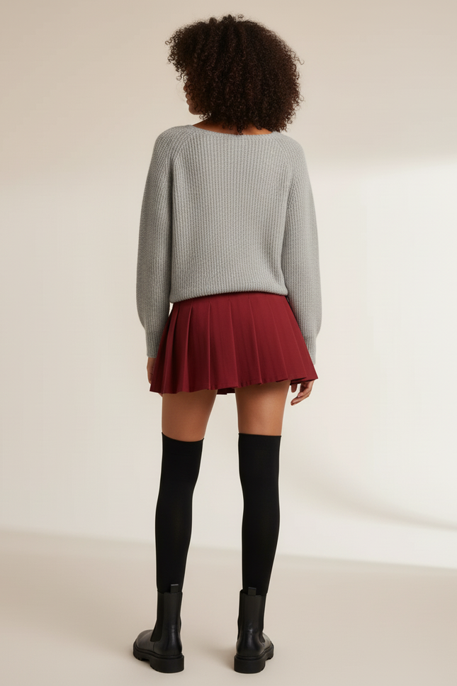 jupe plissée rouge courte