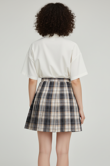 Jupe Plissée micro plaid Kawaii