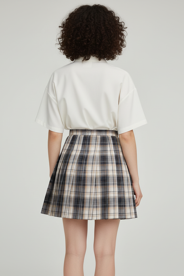 Jupe Plissée micro plaid Kawaii