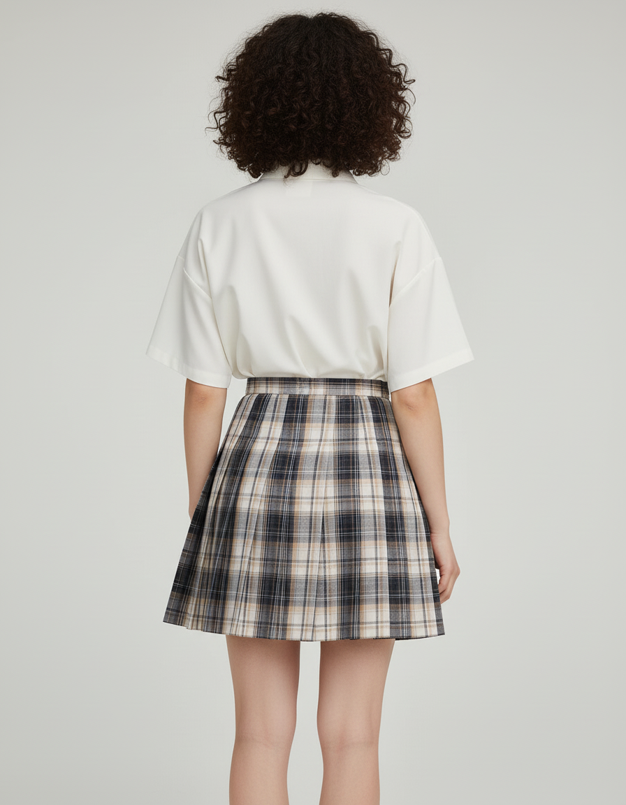 Jupe Plissée micro plaid Kawaii