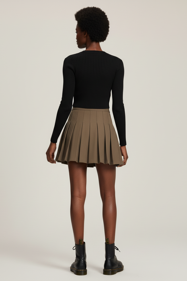 jupe plissée courte verte