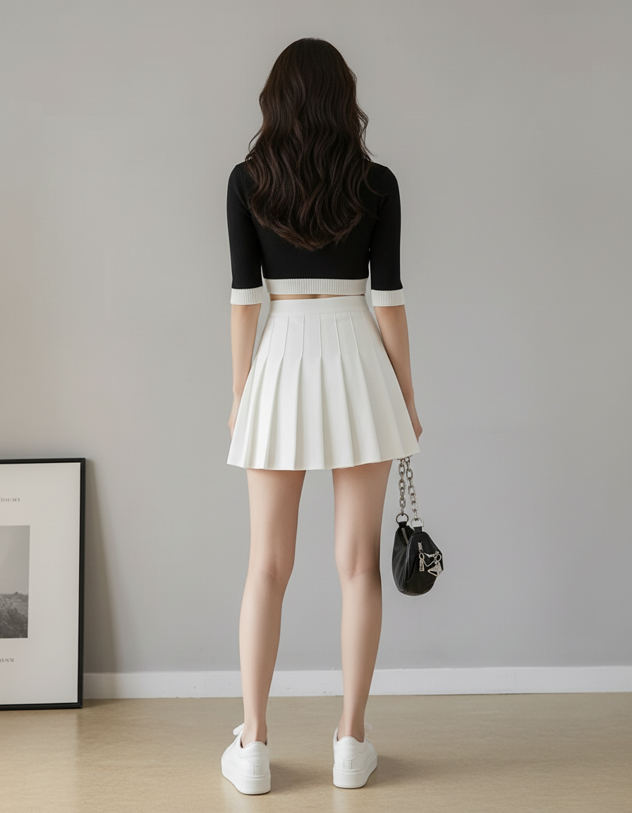 jupe tennis blanche plissée