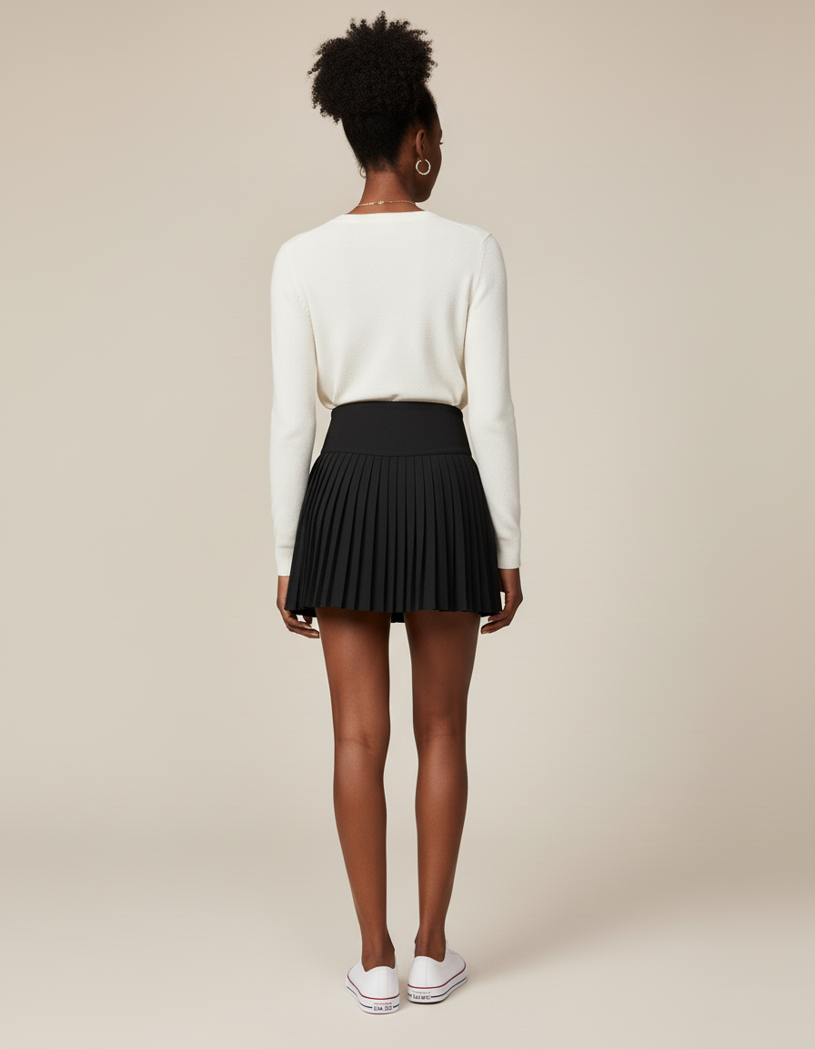 Jupe Plissée noire mini tennis